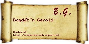 Bogdán Gerold névjegykártya