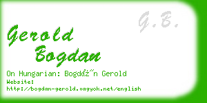 gerold bogdan business card